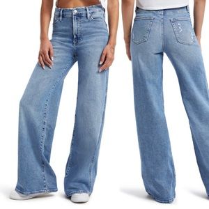 Good American Good Skate High Waist Wide Leg Jean